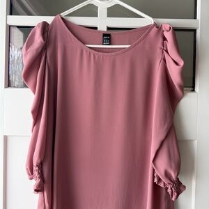 Mauve Pink Puff Sleeve Top